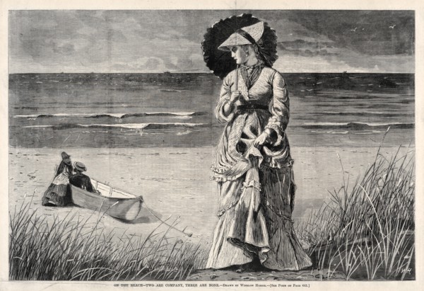 On the Beach - Two are Company, Three are None, 1872. Creator: Winslow Homer (American, 1836-1910).