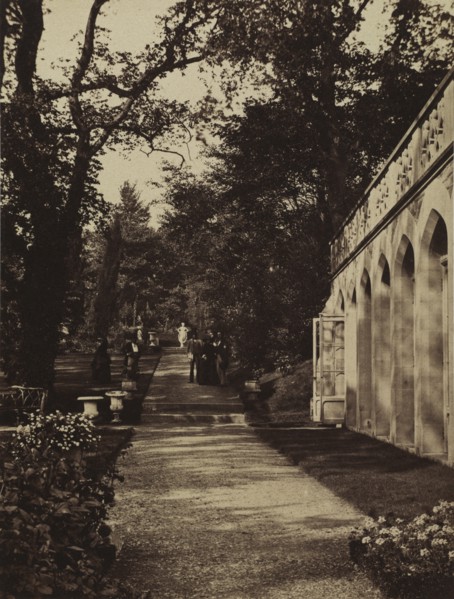 Orangery and Flower Garden at Singleton, Glamorganshire, 1854. Creator: W. Graham Vivian (British, 1827-1912); Photographic Exchange Club.
