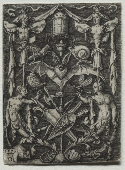 Ornament Design with a Bat in the Center, 1550. Creator: Heinrich Aldegrever (German, 1502-1555/61).