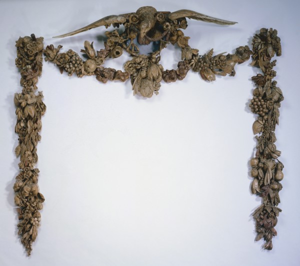 Overmantel Decoration, c. 1675-1677. Creator: Grinling Gibbons (British, 1648-1721).