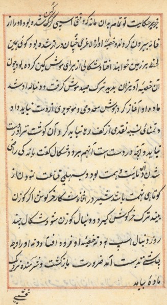Page from Tales of a Parrot (Tuti-nama): text page, c. 1560. Creator: Unknown.