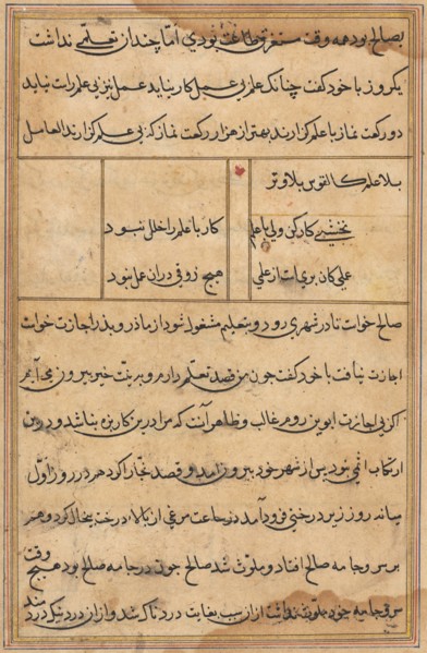 Page from Tales of a Parrot (Tuti-nama): text page, c. 1560. Creator: Unknown.
