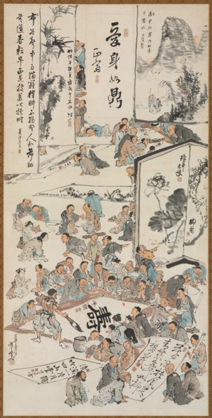 Painting Party, 1880. Creator: Kawanabe Kyosai (Japanese, 1831-1889).