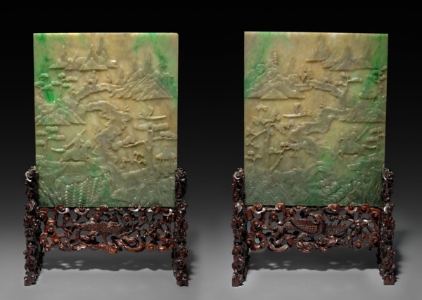 Pair of Table Screens with Stands, 1644-1912. Creator: Unknown.