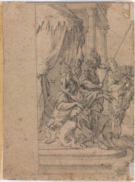 Panthea before Cyrus? (verso), 1655-1660?. Creator: Michel Dorigny (French, 1617-1665).