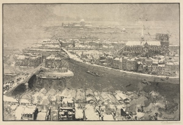 Paris under Snow, 1890. Creator: Auguste Louis Lepère (French, 1849-1918).