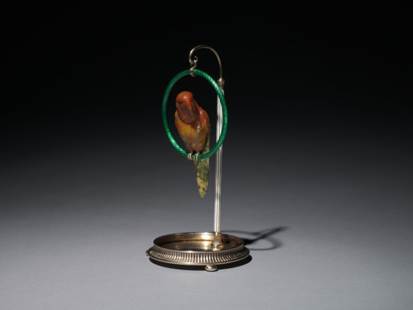 Parrot on a Perch , 1896-1903. Creator: House of Fabergé (Russian, 1842-1918); Mikhail Evlampievich Perkhin (Russian, 1860-1903).
