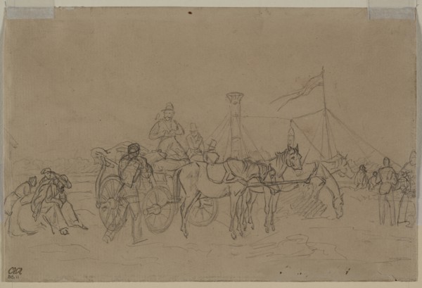 Passengers for Rhine Steamer (verso), second or third quarter 1800s. Creator: Heinrich von Mayr (German, 1806-1871).