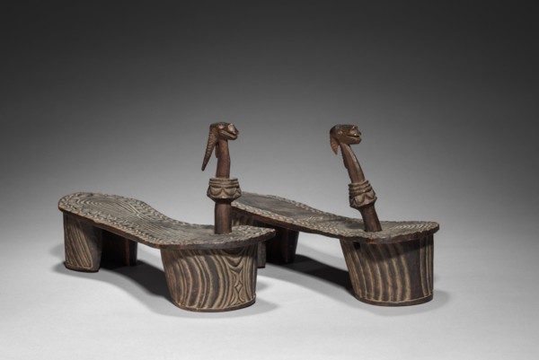 Patten-type Shoes with Pegs, c. 1800s. Creator: Unknown.