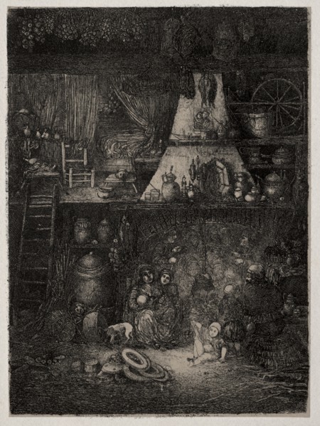 Peasant Interior in the Haute-Garonne, 1858. Creator: Rodolphe Bresdin (French, 1822-1885).