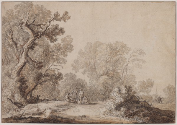 Peasants at the Edge of a Wood, c. 1630. Creator: Jacob van Mosscher (Dutch, 1655).