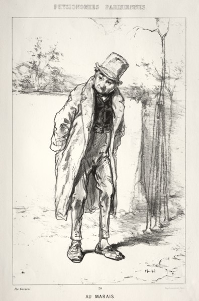 Physionomies Parisienne: Au Marais, 1869. Creator: Paul Gavarni (French, 1804-1866).