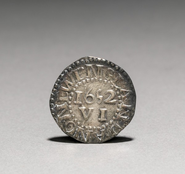Pine Tree Sixpence (reverse), 1652. Creator: John Hull (American, 1624-1683); Robert Sanderson (American, 1609-1693).
