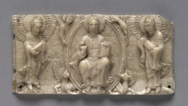 Plaque from a Portable Altar Showing Christ and the Apostles, 1050-1100. Creator: Unknown.
