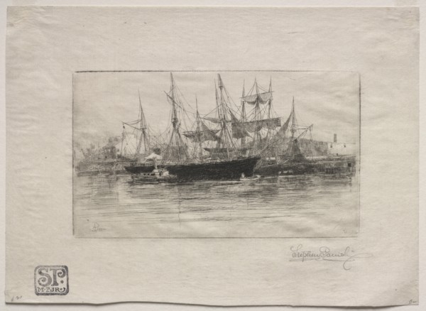 Point Breeze Oil Wharves, 1880. Creator: Stephen Parrish (American, 1846-1938).