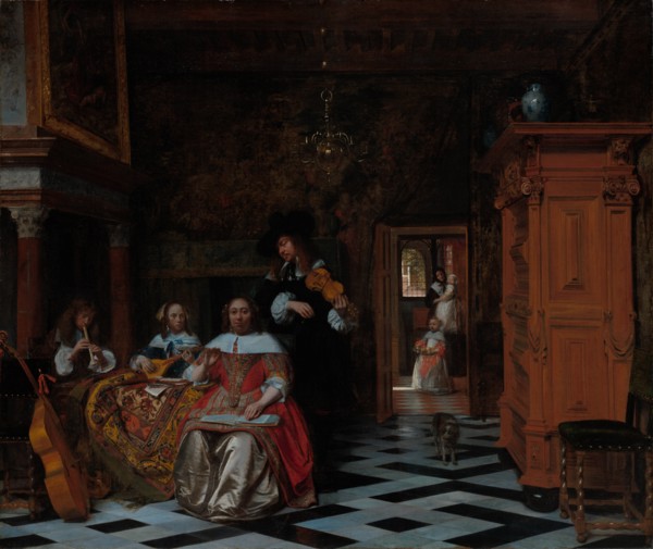 Portrait of a Family Playing Music, 1663. Creator: Pieter de Hooch (Dutch, 1629-1684).