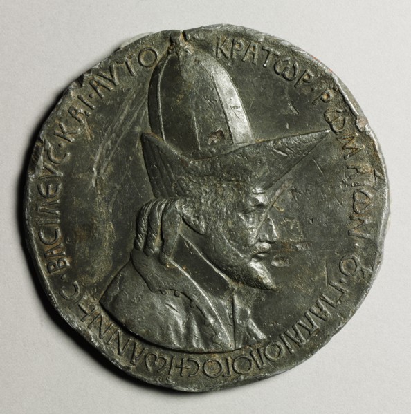 Portrait of John VIII Palaoelogus, Emperor of Constantinople, 1424-1428 (obverse) and (reverse), c.1 Creator: Pisanello (Italian, Ferrara, c. 1395-1455).