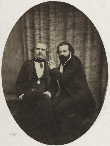 Portrait of the Actor Pierre Bocage and Friend, c. 1860. Creator: Eugène Colliau (French).
