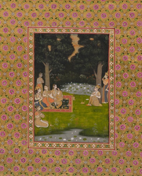 Princely ascetic in the forest visited by ladies, c. 1760. Creator: Unknown.