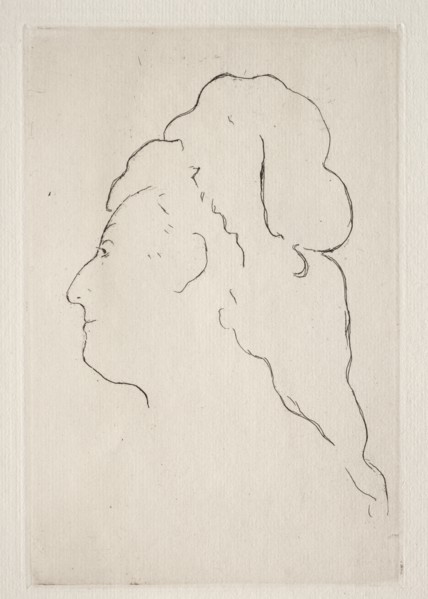 Profile of Eva Gonzales turned to the left, c. 1869. Creator: Edouard Manet (French, 1832-1883).
