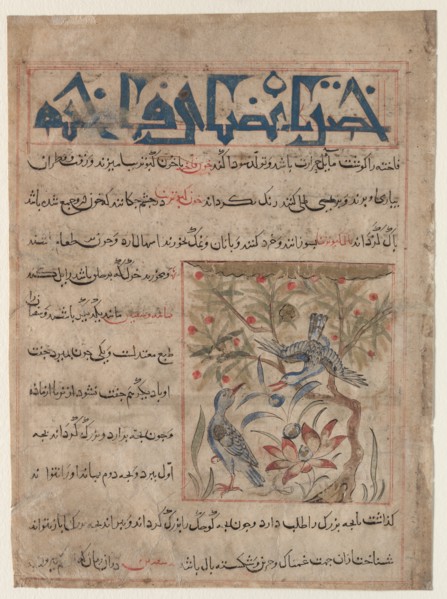 Qualities of Ringdoves (recto); On the Benefits of Quails (verso)..., c. 1300. Creator: Unknown.