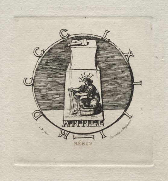 Rebus: "Here lies the ancient vendetta", 1863. Creator: Charles Meryon (French, 1821-1868).