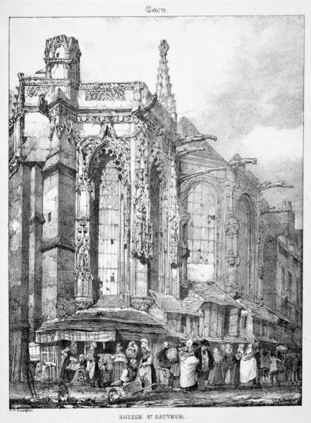 Restes et Fragmens dArchitecture du Moyen Age: Église St. Sauveur, Caën. Creator: Richard Parkes Bonington (British, 1802-1828).