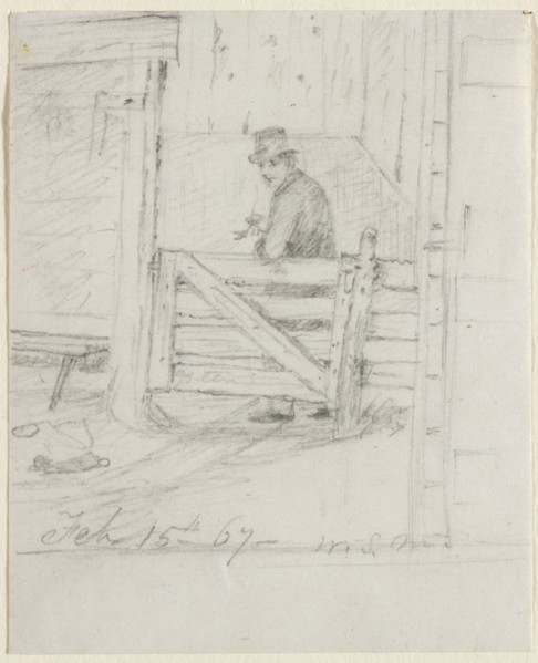 Resting on the Fence, 1867. Creator: William Sidney Mount (American, 1807-1868).