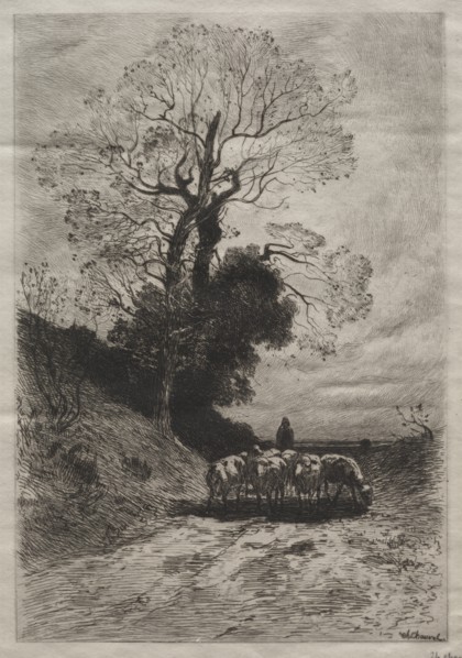 Return of the flock, c. 1870. Creator: Theophile Narcisse Chauvel (French, 1831-1909).