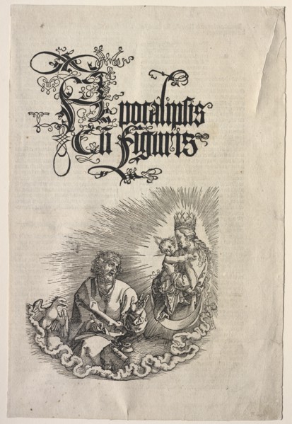 Revelation of St. John: Title Page to the Apocalypse, 1511. Creator: Albrecht Dürer (German, 1471-1528).