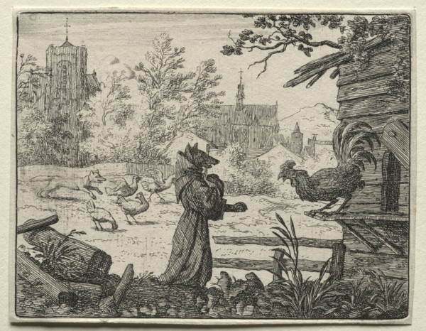Reynard the Fox: Reynard Disguised as a Monk. Creator: Allart van Everdingen (Dutch, 1621-1675).