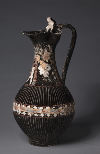 Ribbed Oinochoe (Wine Jug), c. 300-275 BC. Creator: Unknown.