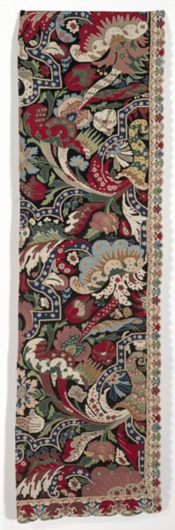 Right Half of a Pair of Needlework Bed Hangings in the Bizarre style, 1710-1720. Creator: Unknown.
