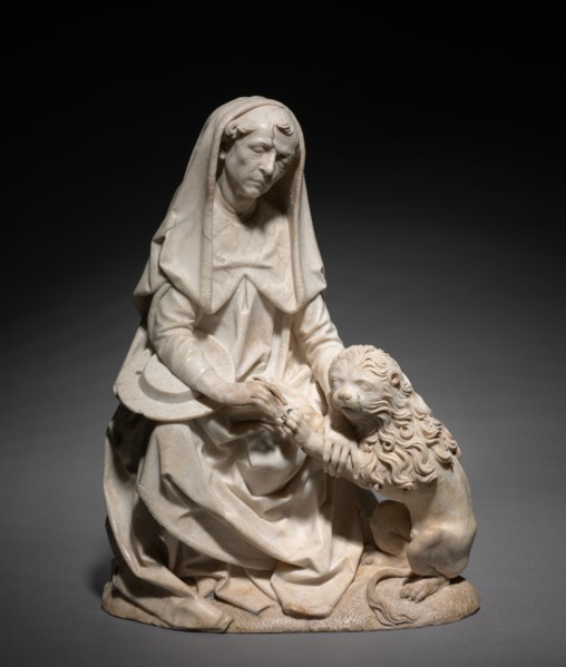 Saint Jerome and the Lion (From the former Church of St. Peter in Erfurt), c. 1495. Creator: Tilman Riemenschneider (German, c. 1460-1531).