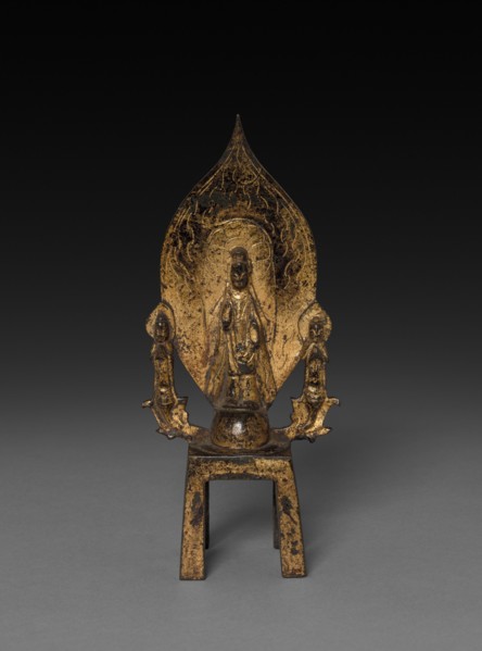 Sakyamuni with Two Attendants, 7th Century. Creator: Unknown.