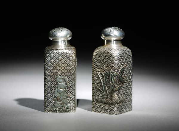 Salt and Pepper Shakers, c.1875-1885. Creator: Gorham Manufacturing Company (American, founded 1831).