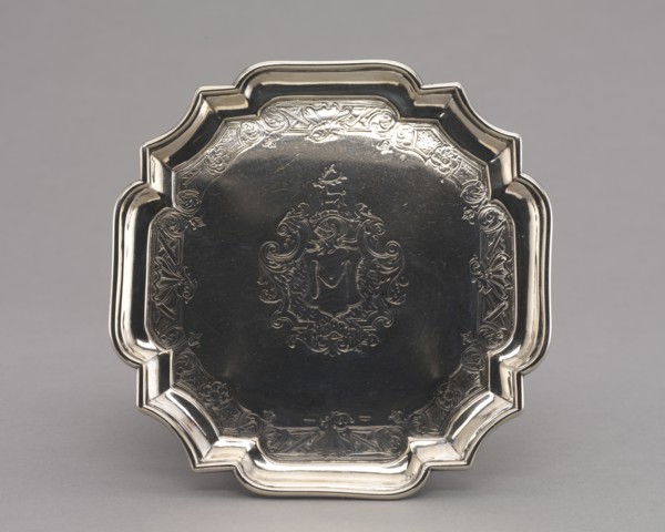 Salver, 1740-1750. Creator: Jacob Hurd (American, 1702-1758).
