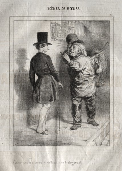Scènes de Moeurs: Voulez-vous me permettre dallumer mon brule-gueule?. Creator: Charles Joseph Traviès de Villers (French, 1804-1859).