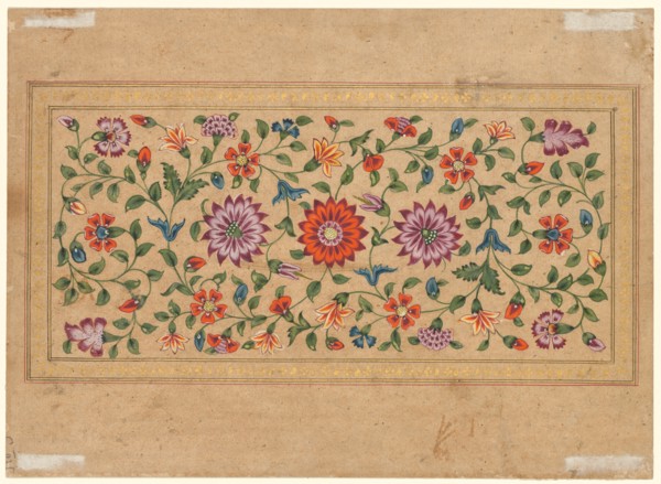 Scrolling Floral Vines, 1755. Creator: Fayzullah (Indian, active c. 1730-1765).