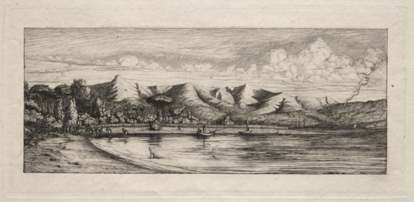Seine Fishing off Charcoal Burner's Point, Akaroa, 1865. Creator: Charles Meryon (French, 1821-1868).