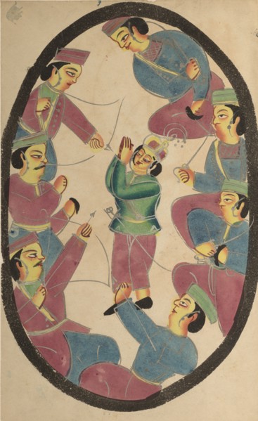 Seven Heroes or Warriors Killing Abhimanya, Son of Arjuna, 1800s. Creator: Unknown.