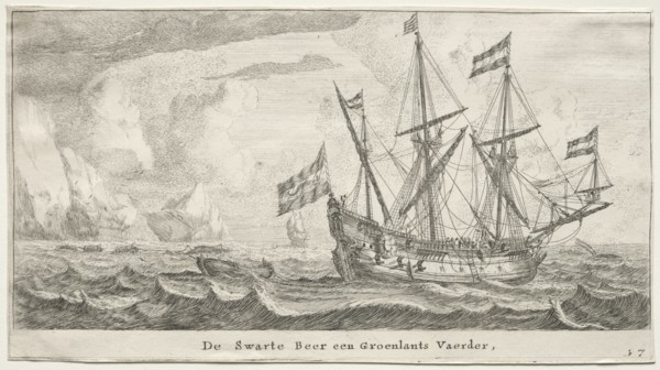 Ships of Amsterdam: The Black Bear, a Greenland Whaler. Creator: Reinier Nooms (Dutch, c. 1623-1667).