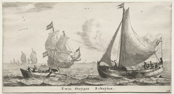 Ships of Amsterdam: Two Pier Boats. Creator: Reinier Nooms (Dutch, c. 1623-1667).