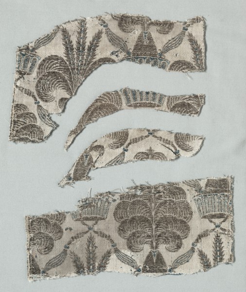 Silk Fragments, 1360-1399. Creator: Unknown.