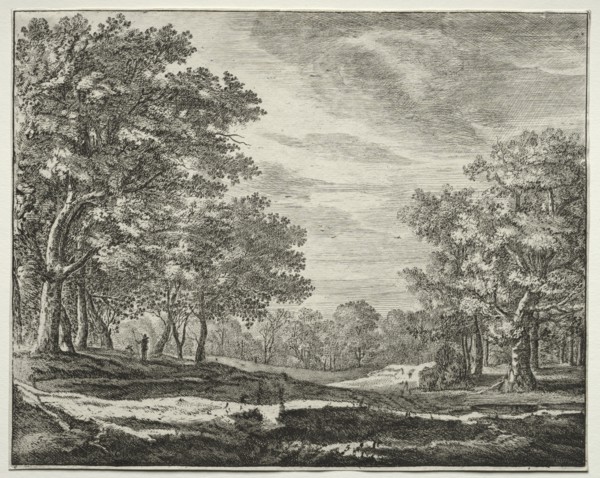 Six view in the wood of the Hague: A Man with a Staff in His Hand. Creator: Roelant Roghman (Dutch, 1627-1692).