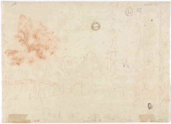 Sketch of a Village (verso), 18th century?. Creator: Unknown.