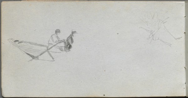 Sketchbook, page 04: Figures in a Boat. Creator: Ernest Meissonier (French, 1815-1891).