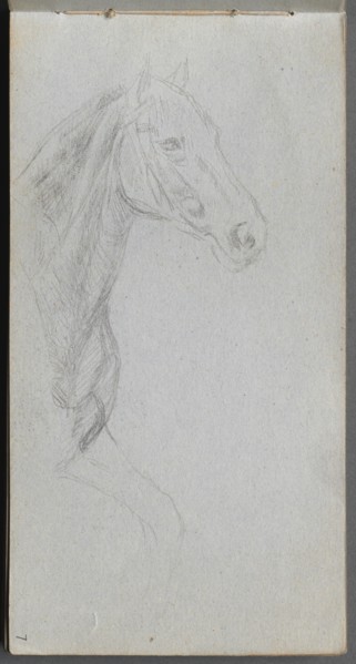 Sketchbook, page 07: Study of a Horse. Creator: Ernest Meissonier (French, 1815-1891).