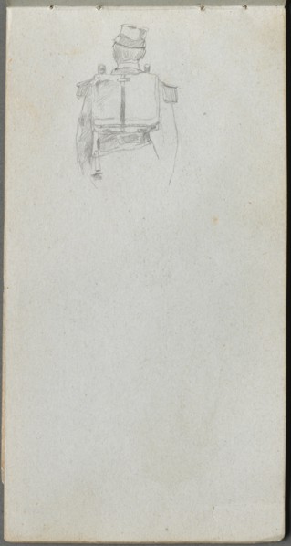 Sketchbook, page 08: Study of a Soldier from behind. Creator: Ernest Meissonier (French, 1815-1891).