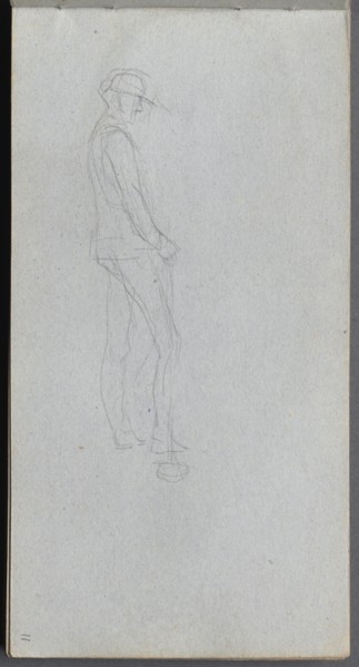 Sketchbook, page 11: Figure in Profile. Creator: Ernest Meissonier (French, 1815-1891).